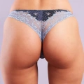 Golshan Gilda Mini Slip, Kadın Dantelli Mavi Külot