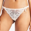 Golshan Giselle Mini String, Kadın Güpürlü Saten Ekru String Külot