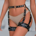 Halka Detaylı Şık Deri Jartiyer Harness - 1047