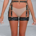 Halka Detaylı Şık Deri Jartiyer Harness - 1047