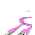 İphone Şarj Data Kablosu - Pembe