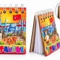 İstanbul Temalı Ahşap Magnetli Not Defteri