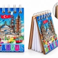 İstanbul Temalı Ahşap Magnetli Not Defteri