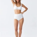 Kadın Basic Beyaz Pedli Yüksek Bel Bikini Takımı
