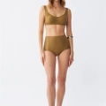 Kadın Basic Hardal Pedli Yüksek Bel Bikini Takımı
