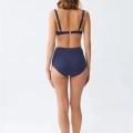 Kadın Basic Lacivert Pedli Yüksek Bel Bikini Takımı