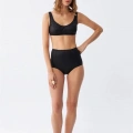 Kadın Basic Siyah Pedli Yüksek Bel Bikini Takımı