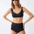 Kadın Basic Siyah Pedli Yüksek Bel Bikini Takımı