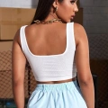 Kadın Beyaz Kalın Askılı Crop Top Büstiyer