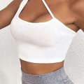 Kadın Beyaz Tek Omuzlu Çapraz Askılı Crop Top Büstiyer