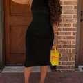 Kadın Bodycon Midi Boy Dalgıç Elbise