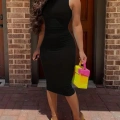 Kadın Bodycon Midi Boy Dalgıç Elbise