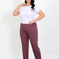 Kadın Büyük Beden Mürdüm Tek Alt Pijama