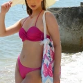 Kadın Dönmeli Straplez Fuşya Bikini