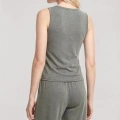 Kadın Haki Yumuşak Dokulu Minimal Kolsuz Atlet Basic Günlük Rahat Üst
