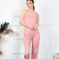 Kadın İp Askılı Somon Pijama Takım
