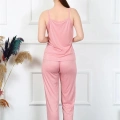 Kadın İp Askılı Somon Pijama Takım