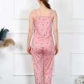 Kadın İp Askılı Somon Pijama Takım