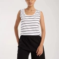 Kadın Kalın Askılı Beyaz Şortlu Pijama Takımı