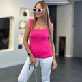 Kadın Kare Yaka Kalın Askılı Beyaz Triko Bluz