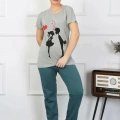 Kadın Kısa Kol Penye Pijama Takımı