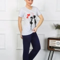 Kadın Kısa Kol Penye Pijama Takımı