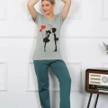 Kadın Kısa Kol Penye Pijama Takımı
