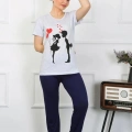Kadın Kısa Kol Penye Pijama Takımı