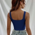Kadın Lacivert Kalın Askılı Crop Top Büstiyer