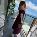 Kadın Madonna Yaka Midi Boy Modal Elbise
