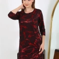 Kadın Micro Kumaş Mini Parlak Elbise Kırmızı