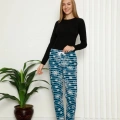 Kadın Pamuklu Alt Pijama Mavi