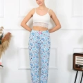Kadın Pamuklu Alt Pijama Mavi