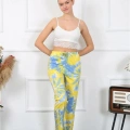 Kadın Pamuklu Alt Pijama Sarı