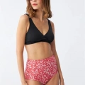Kadın Pedli Yüksek Bel Bikini Takımı - Siyah