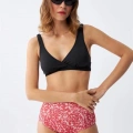 Kadın Pedli Yüksek Bel Bikini Takımı - Siyah