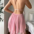 Kadın Pembe  Detaylı Tül Şık Tasarım Gecelik