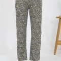 Kadın Penye Desenli Tek Alt Pijama Haki