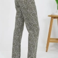Kadın Penye Desenli Tek Alt Pijama Haki