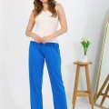 Kadın Penye Düz Tek Alt Pijama Mavi