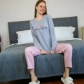 Kadın Penye Uzun Kol Pijama Takım