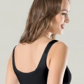 Kadın Siyah Kalın Askılı Çıkarılabilir Pedli Örme Seamless Dikişsiz Basic Büstiyer