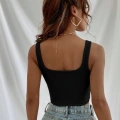 Kadın Siyah Kalın Askılı Crop Top Büstiyer