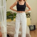 Kadın Siyah Kalın Askılı Crop Top Büstiyer