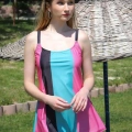 Kadın Şortlu Tankini Elbise Mayo Pembe
