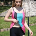 Kadın Şortlu Tankini Elbise Mayo Pembe