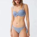 Kadın Straplez Mavi Bikini Takımı
