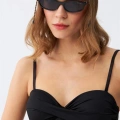 Kadın Straplez Siyah Bikini Takımı
