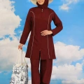 Kadın Tam Tesettür Bordo Mayo