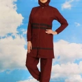 Kadın Tam Tesettür Mayo Bordo